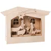 Image de Rayher 62889505 Kit bois Cadre à motif 3D, FSCMixCred., nature, 24x24x6,3cm, Crèche, 13pces, boîte 1kit