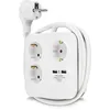 Image de REV PowerQuad 3X Blanc Rallonge multiprise + 2X USB