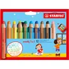 Image de STABILO - Crayon de couleur - woody 3en1 - Etui carton x 10 crayons de couleur enfant - taille-crayon inclus - coloris assortis