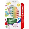 Image de STABILO - Crayon de couleur ergonomique - EASYcolors - Etui carton x 12 crayons de coloriage triangulaires - taille-crayon inclus - coloris assortis - Gaucher