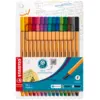 Image de STABILO Stylos-feutres à pointe fine - Coffret de 15 couleurs standard pour l'écriture et la colorisation