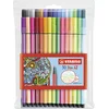 Image de Feutre dessin - STABILO Pen 68 - Pochette x 30 feutres de coloriage pointe moyenne - dont 6 fluo
