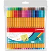 Image de STABILO - Stylo feutre d'écriture pointe fine - point 88 - Pochette x 40 stylos feutres fins - coloris assortis