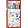 Image de STABILO Feutre pinceau Pen 68 brush- Pochette x 12 feutres- coloris assortis