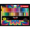 Image de STABILO Feutre dessin Pen 68 - Etui carton ARTY x 65 feutres de coloriage pointe moyenne - gamme ARTY
