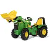 Image de Rolly Toys Tracteur John Deere rollyX-Trac Premium avec Chargeur rollyTrac (dérailleur à 2 Vitesses, Frein à Main, pour Enfants de 3 à 10 Ans, siège réglable, Tracteur avec pneus Silencieux) 651078