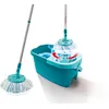 Image de Leifheit Clean Twist Disc Mop Ergo Kit complet balai, serpillière et seau essoreur, ensemble balai serpillère en microfibre avec manche télescopique, essorage sans effort