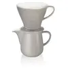 Image de Pour Over Kit de Filtration Manuelle en Porcelaine, Porte-Filtre & Verseuse, Gris