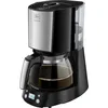 Image de Melitta Enjoy Top 1017-11 Cafetière filtrante avec verseuse en verre, fonction minuteur et capteur d'arômes breveté, arrêt automatique, acier inoxydable, 1,2 l, noir