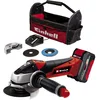 Image de Einhell Meuleuse d’angle sans fil TE-AG 18/115 Li Kit | PXC | 18 V | Ø 115 mm | profondeur 28 mm | disque coupe + meule | batterie 4,0 Ah + chargeur