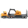 Image de siku 1611, Camion Surbaissé avec Excavatrice, Métal/plastique, Jaune/Gris, Hayon ouvrant, Semi-remorque amovible
