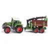 Image de siku 1645   Tracteur avec remorque forestière, Métal/Plastique, Vert, 6 troncs d’arbres inclus