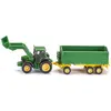 Image de siku 1843, Tracteur John Deere avec Chargeur Frontal et Remorque, 1:87, Métal/plastique, Vert, Remorque basculante