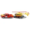 Image de SIKU 2570 Nissan Navara avec hélicoptère, 1:50, rotors rotatifs, remorque avec Fonction de basculement, Portes ouvrantes, carrosserie en métal, Rouge-Jaune, Ensemble Tout-Terrain
