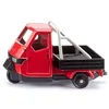 Image de SIKU 1122 Piaggio Ape Cross Tricycle Tout-Terrain avec attelage de remorque et Arceau de sécurité, châssis en métal, Rouge et Noir, véhicule culte Italien pour Les Fans d'aventure