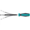 Image de wolfcraft 1236000 1 Tournevis Poignée Bi-matière à Tige Flexible Longueur 289 mm avec Porte-embouts Aimanté, Emmanchement 6 Pans de 6,3 mm (1/4") Argent