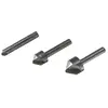Image de Wolfcraft 2504000 Jeu de fraises coniques 3 pièces 6 mm, 12 mm, 16 mm acier à métaux tige cylindrique 1 set