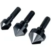 Image de wolfcraft 2584000 3 Fraisoirs 1 Tranchant Ø 12 16 19 Mm Acier Ws Queue 6 Pans Angle 45° argent