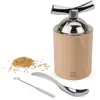 Image de Peugeot Isen Moulin à graines de lin manuel, Couleur : Naturel, Taille : 13 cm, Matière : Bois/Inox, 34535