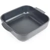 Image de PEUGEOT - Plat Four En Céramique Carré - 28 cm (anses comprises) x 23,7 cm x 7,2 cm - Contenance : 2,7 L - Garanti 10 Ans - Fabrication Française - Coloris Ardoise