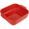 Image de PEUGEOT - Plat Four En Céramique Carré - 21 cm (anses comprises) x 17,5 cm x 6 cm - Contenance : 1,1 L - Garanti 10 Ans - Fabrication Française - Coloris Rouge