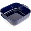 Image de PEUGEOT - Plat Four En Céramique Carré - 21 cm (anses comprises) x 17,5 cm x 6 cm - Contenance : 1,1 L - Garanti 10 Ans - Fabrication Française - Coloris Bleu profond