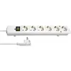 Image de Brennenstuhl 1153320100 - Base múltiple Comfort-Line Plus Blanca Con clavija Plana (6 Tomas) Multicolore