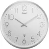 Image de Horloge murale Mebus 19776 radiopiloté(e) 25 cm x 40 mm argent mécanisme dhorloge silencieux