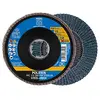 Image de PFERD Lot de 10 disques à lamelles Polifan - 115 mm - Z60 - X-LOCK (22,23 mm) - PSF STEELOX - Pour une grande économie grâce à un usinage agressif avec une bonne durée de vie