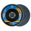 Image de PFERD Lot de 10 disques à lamelles Polifan - 115 mm - Z80 - X-LOCK (22,23 mm) - PSF STEELOX - 67668116 - Pour une grande efficacité grâce à une coupe agressive pour une bonne durée de vie.
