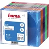 Image de Hama Boîtier Slim (pour CD et disques Blu-ray, ultra mince, avec une feuille pour la couverture, lot de 25) Transparent/Bleu/Orange/Vert/Rouge/Violet