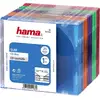 Image de Hama Etui à CD Slim 00051166 1 CD/DVD/Blu-Ray bleu transparent, orange transparent, violet transparent, vert transparent, rouge transparent Polystyrène 25 pc(s)