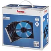 Image de Hama Boîtier Slim (pour CD et disques Blu-Ray, Ultra Mince, avec Une Feuille pour la Couverture, Lot de 100) Noir/Transparent