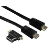 Image de Hama Câble HDMI  grande vitesse (connecteur mâle - mâle, Ethernet, 1,5 m, adaptateur HDMI  vers Type A ou Type C) Noir