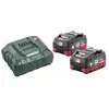 Image de Metabo 685122000 Basic-Set 2 x LiHD 5.5 Ah Batterie pour outil et chargeur 18 V 5.5 Ah LiHD