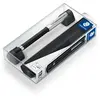 Image de Staedtler TRX, Stylo-plume triangulaire noir de haute qualité en aluminium anodisé, Encre de couleur bleue et pointe de taille large, Fourni avec un étui mat élégant à emporter partout, 476TRX9 B