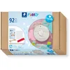 Image de STAEDTLER FIMOair 81 Set 03 Pâte à modeler légère à sécher à l'air libre   Ensemble souvenir d'empreintes de mains de bébé (lot de 92 pièces, y compris bloc d'argile de 125 g et kit de tampon à