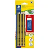 Image de Staedtler Noris 120, Crayons à papier HB en bois de haute qualité, Étui blister de 5 crayons HB et 1 gomme originale Mars Plastic, 120 A SBKD
