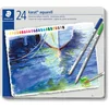 Image de Staedtler Karat Aquarell, Crayons de couleur aquarellables de qualité professionnelle, Grande miscibilité des couleurs, Boîte métal de 24 crayons assortis, 125 M24