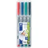 Image de Staedtler 312 WP4 Etui de 4 Feutres Pointe Biseautée 1 à 2,5 mm
