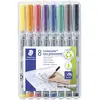 Image de Staedtler Feutre pour transparent Lumocolor M non-permanent 315 315 WP8 bleu, marron, jaune, vert, orange, rouge, noir, violet