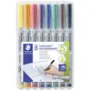 Image de Staedtler Feutre pour transparent Lumocolor® 316 WP8 bleu, marron, jaune, vert, orange, rouge, noir, violet