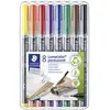 Image de Staedtler Feutre pour transparent Lumocolor F permanent 318 318 WP8 bleu, marron, jaune, vert, orange, rouge, noir, violet