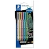 Image de Staedtler Metallic Marker, Feutres à encre métallique pour loisirs créatifs et écriture stylisée, Encre pigmentée à base d'eau, Largeur de trait 1-2 mm, Étui blister avec 5 couleurs, 8323-S BK5S