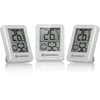 Image de Bresser Temeo Hygro Lot de 3 Indicateurs Thermo-hygrométriques À Poser Debout Ou À Monter Au Mur, Avec Indicateur De Climat De Pièce, Blanc