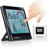 Image de BRESSER 7007402 Station Météo À Écran Tactile avec Thermo-hygromètre sans Fil avec Recommandation D’aération, Noir