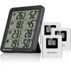 Image de Bresser Thermo-hygromètre Quadro NV avec 4 points de mesure, capteur intégré et 3 capteurs sans fil, indicateur de confort Smiley, mémoire Min/Max, IP44