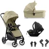 Image de hauck Poussette 3 en 1 Shop N Care Trio Set   Dès la Naissance Jusqu’à 22 kg   Nacelle Bébé, Siege Auto i-Size   Inclinable, Tablette Snack, Porte-Gobelet, Capote UPF 50+, Pliage Compact - Olive