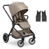 Image de hauck Poussette Compacte Move N Care, de Naissance à 22 kg, Siège Réversible Inclinable, Canopy XL UPF 50+, Roues Caoutchouc avec Suspension, Guidon Réglable, Adaptateurs Inclus, Brun Moka