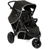 Image de hauck Poussette Double Freerider à 3 Roues - Tandem 2 Enfants - Hauteur Réglable, Pliable, Habillage Pluie Inclus, Siège Bas Amovible - Noir